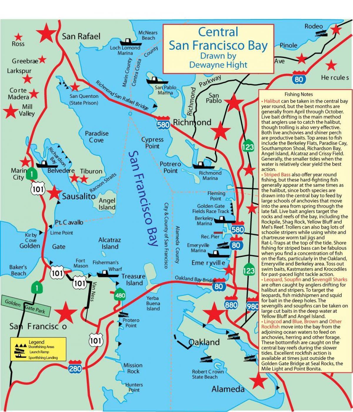 Քարտեզ Սան Ֆրանցիսկոյում ձկնորսություն 