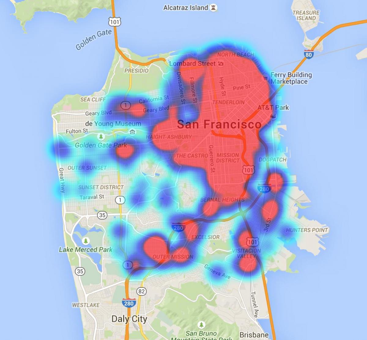 Քարտեզ Սան Ֆրանցիսկոյում cal