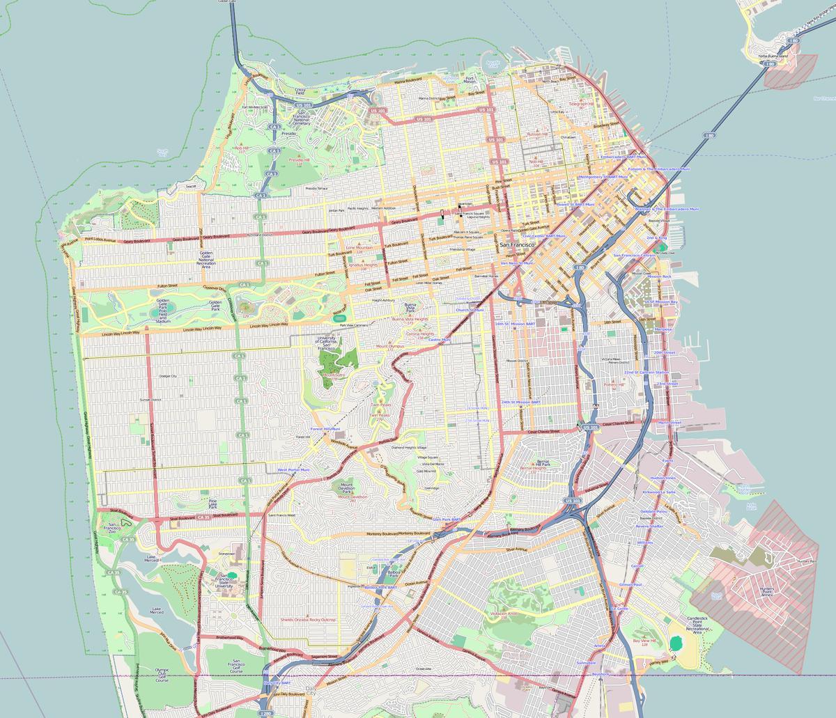 Քարտեզ Սան Ֆրանցիսկոյում էսքիզները