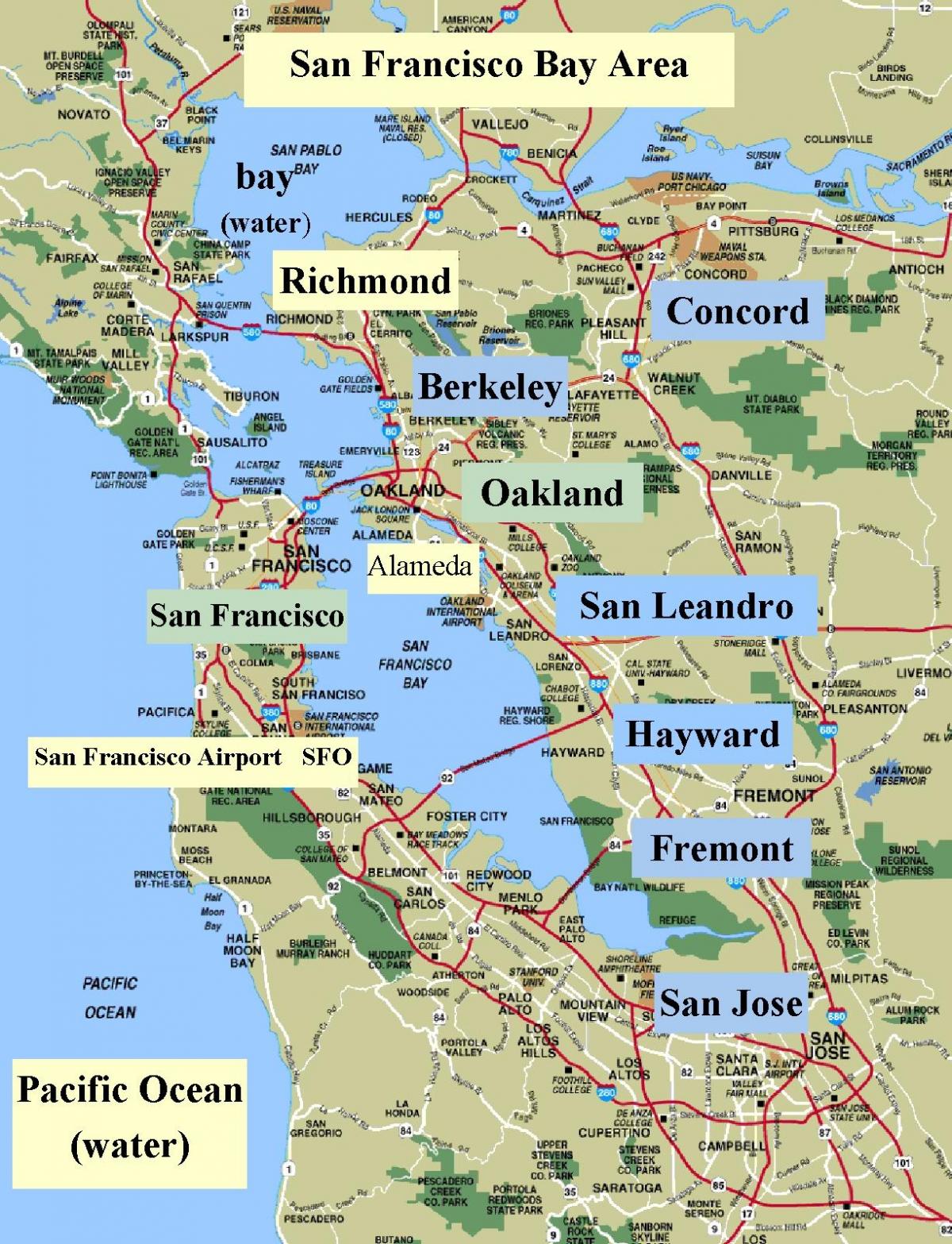 քարտեզ է Սան Ֆրանցիսկոյի Կալիֆոռնիա