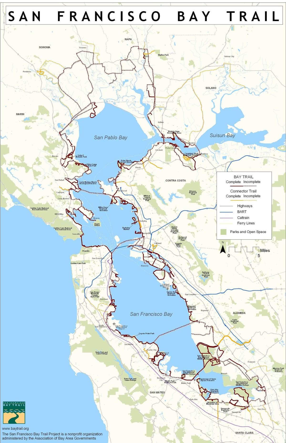 San Francisco Bay Trail քարտեզ