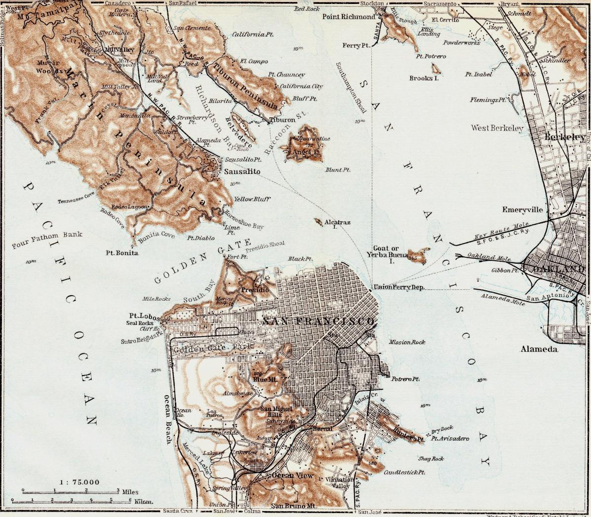 Քարտեզը հին է Սան Ֆրանցիսկո 