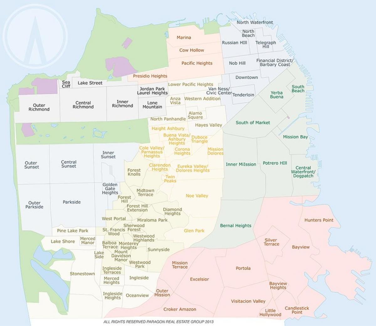 Քարտեզ Кау-Холлоу Սան Ֆրանցիսկո քաղաքի