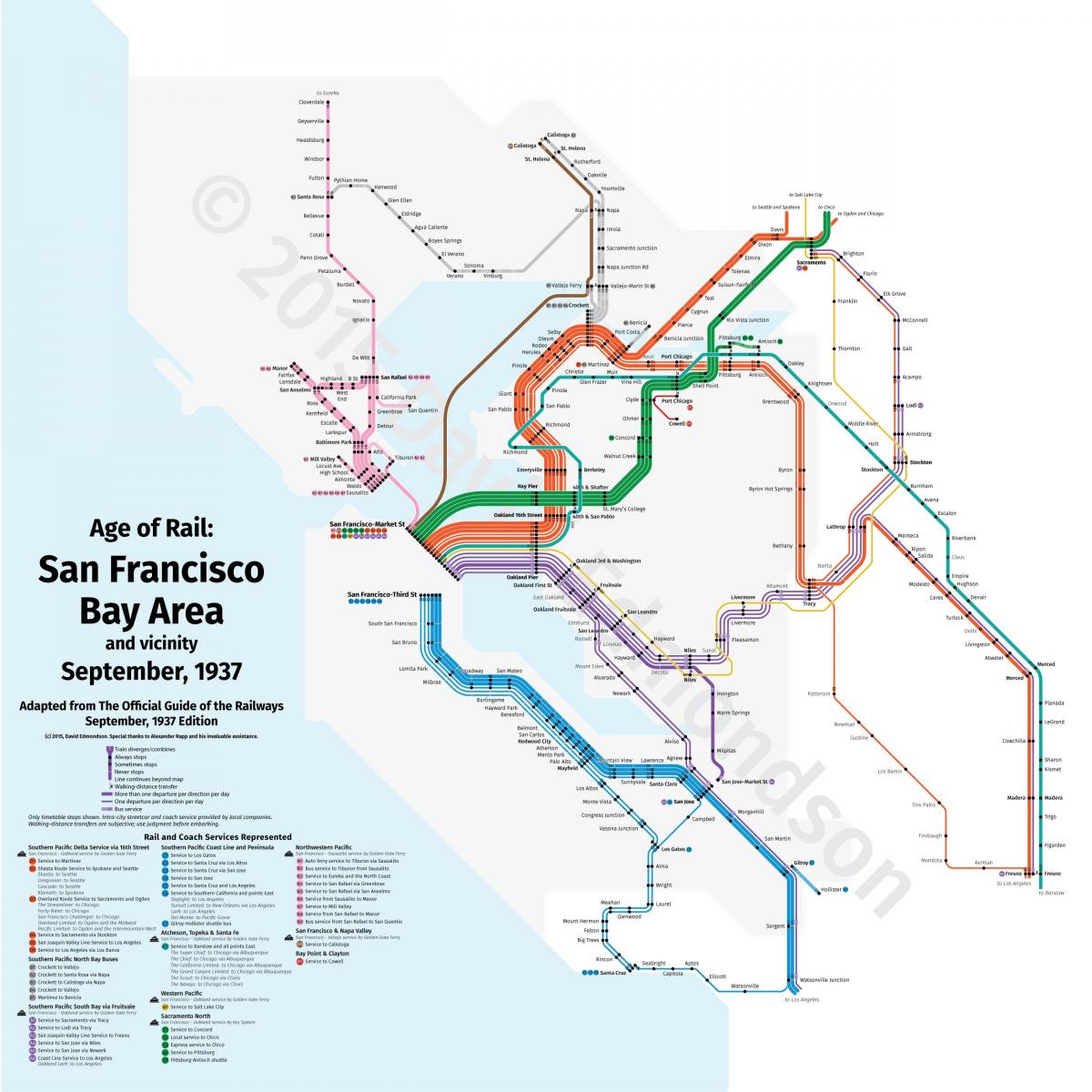 Սան-Ֆրանցիսկոյում գնացքով քարտեզի վրա