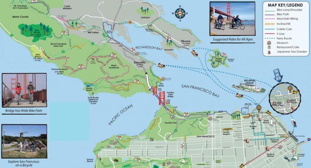 Քարտեզ շրջայց է Սան Ֆրանցիսկոյի հեծանիվ 