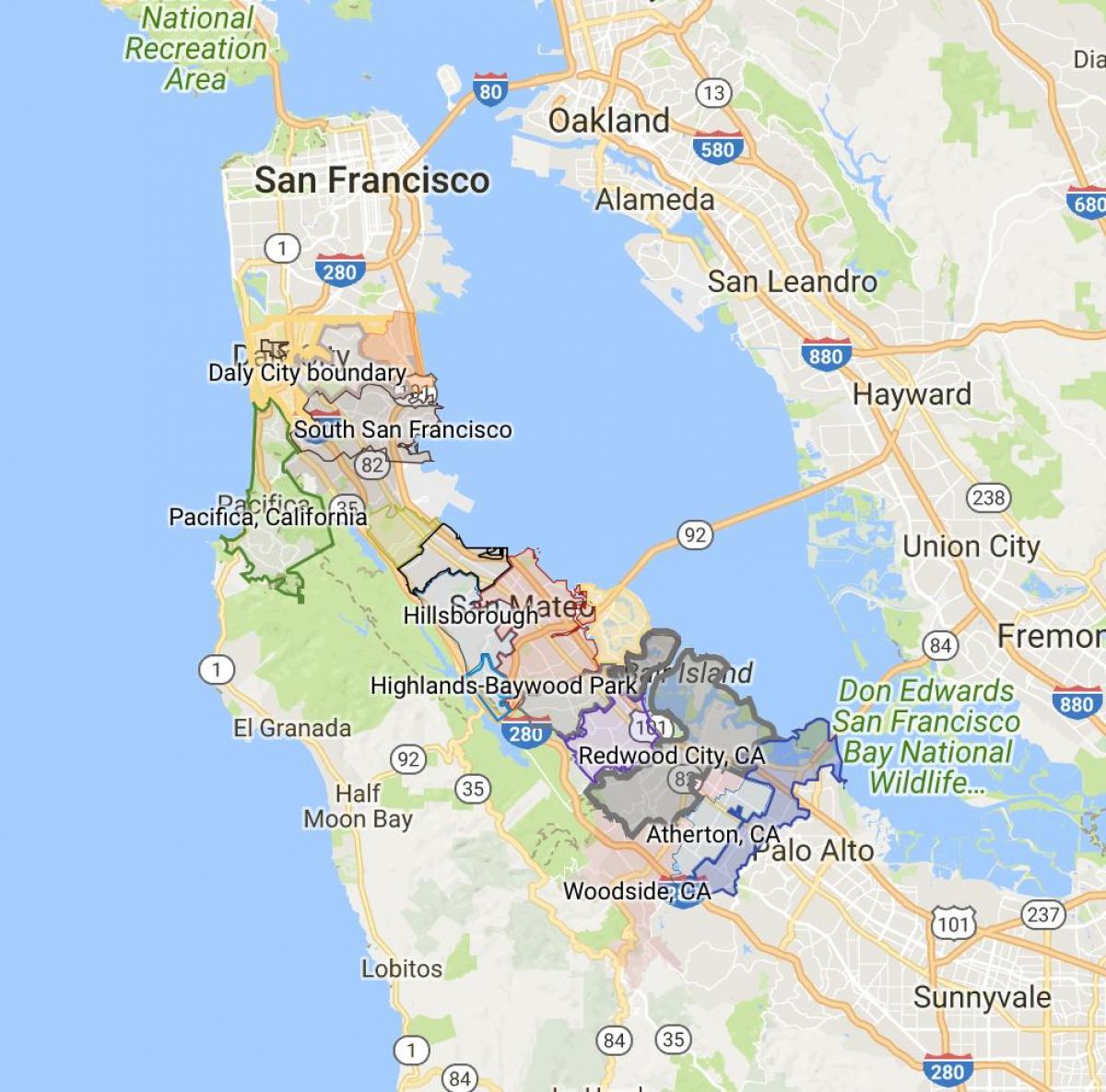 Քարտեզ սահմանի Սան Ֆրանցիսկոյում 
