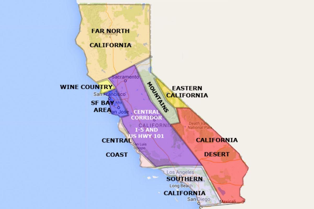 Սան Ֆրանցիսկոյի Կալիֆոռնիա քարտեզի վրա