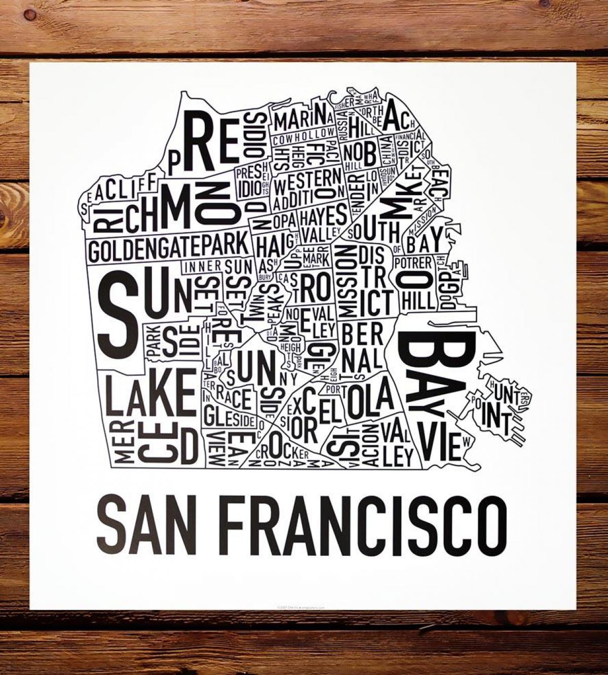 Քարտեզ Սան Ֆրանցիսկոյում եւ շրջապատը արվեստի