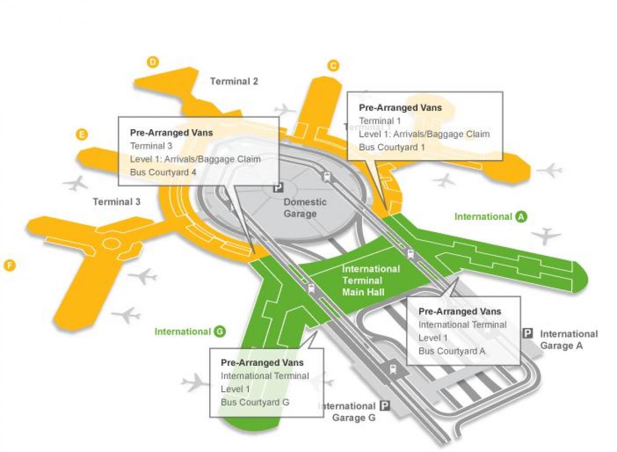 Քարտեզ է Սան-Ֆրանցիսկոյի օդանավակայան: ուղեբեռի ստացման 