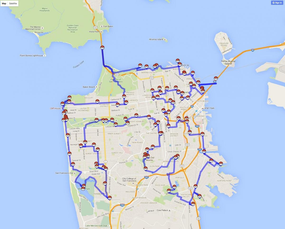 Քարտեզ Սան Ֆրանցիսկոյում pokemon