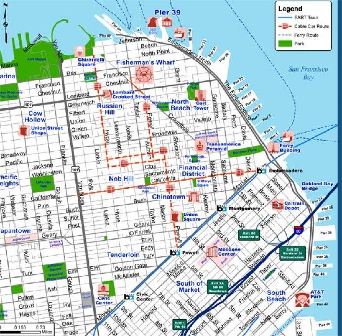 Քարտեզ քաղաքի փողոցներից Սան Ֆրանցիսկոյում 