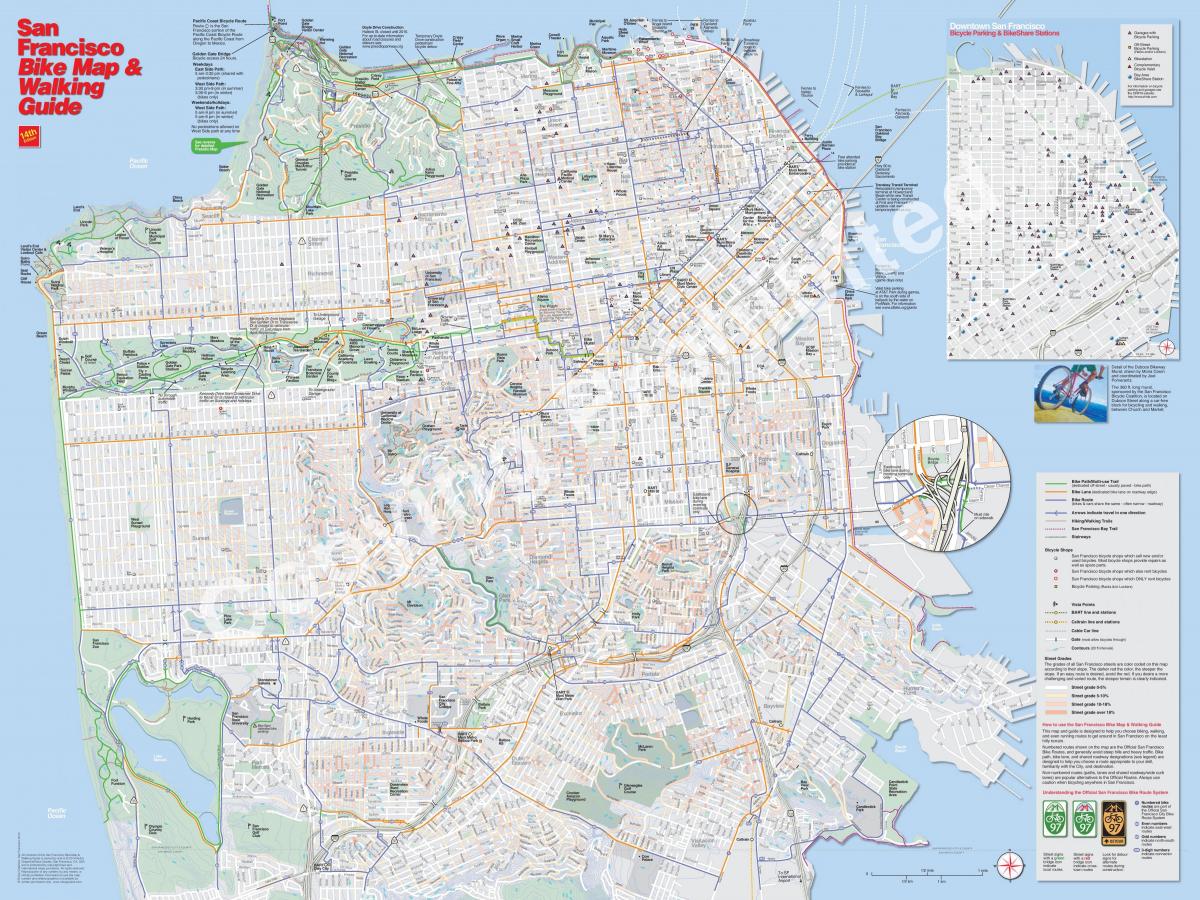 Քարտեզ Սան Ֆրանցիսկոյում հեծանիվների