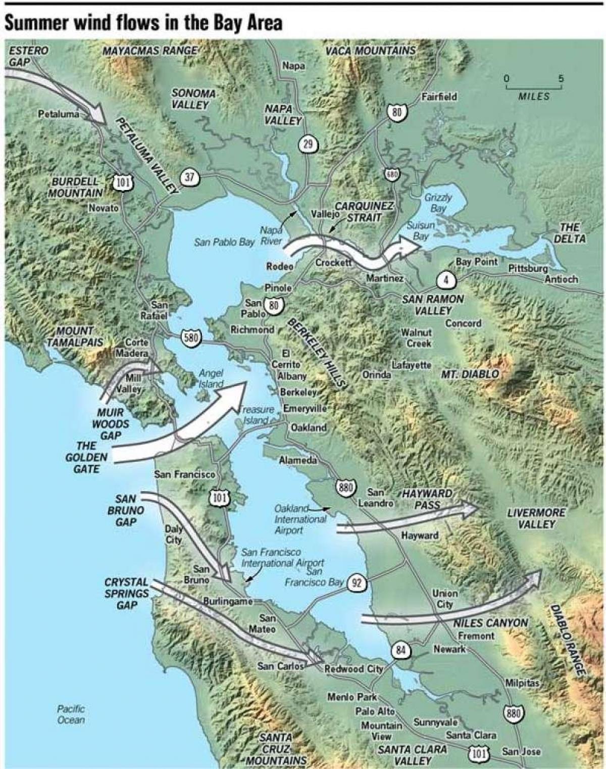 Քարտեզ Սան Ֆրանցիսկոյում միկրոկլիման