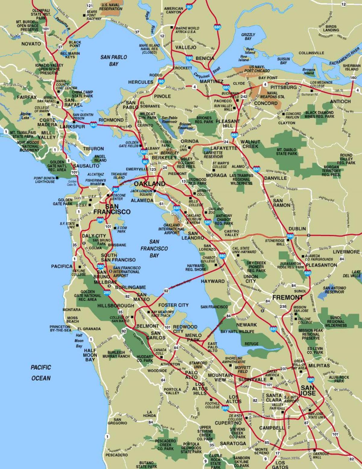 Ճանապարհորդության Սան Ֆրանցիսկոյում քարտեզի վրա