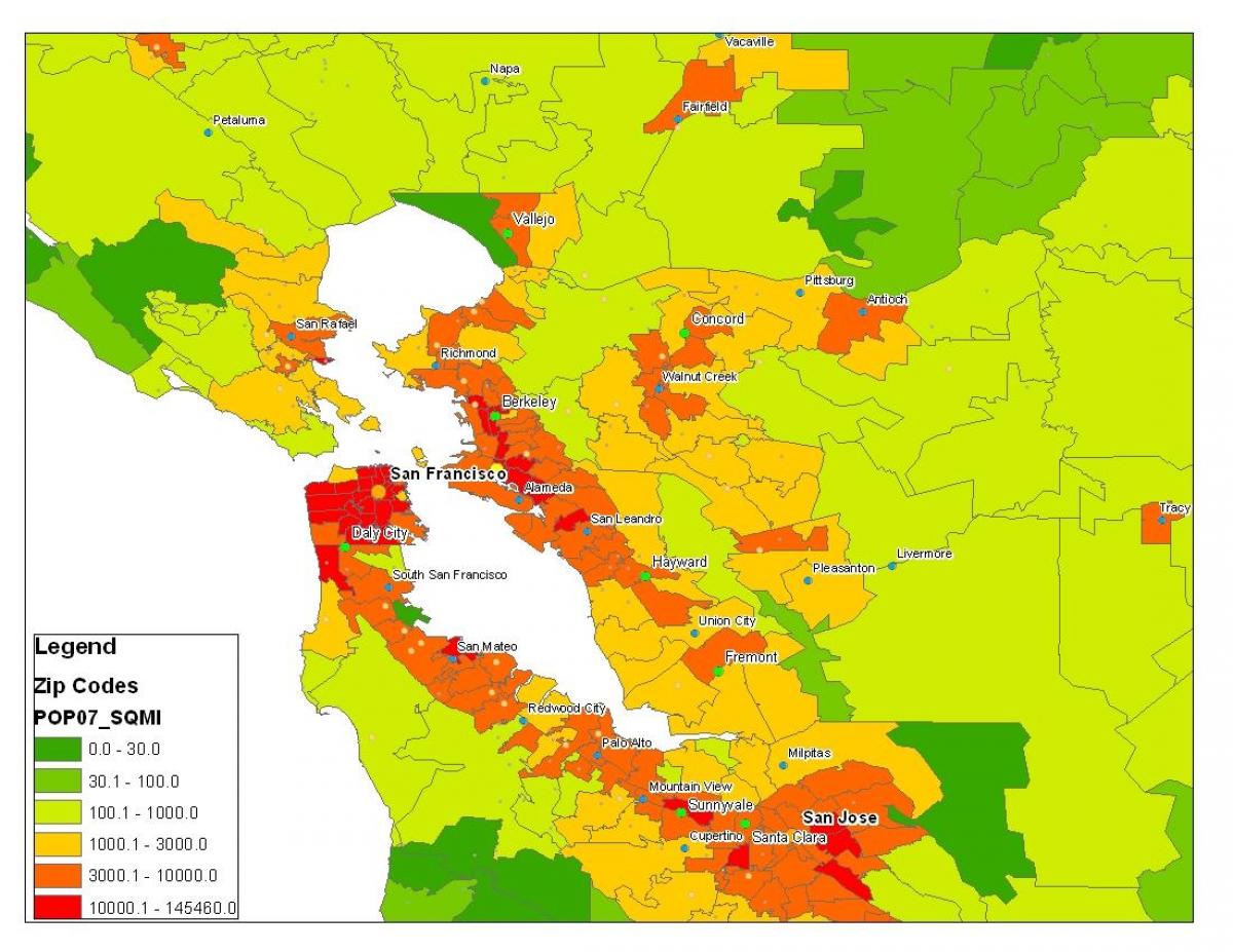 Քարտեզ բնակչության Սան Ֆրանցիսկոյում 