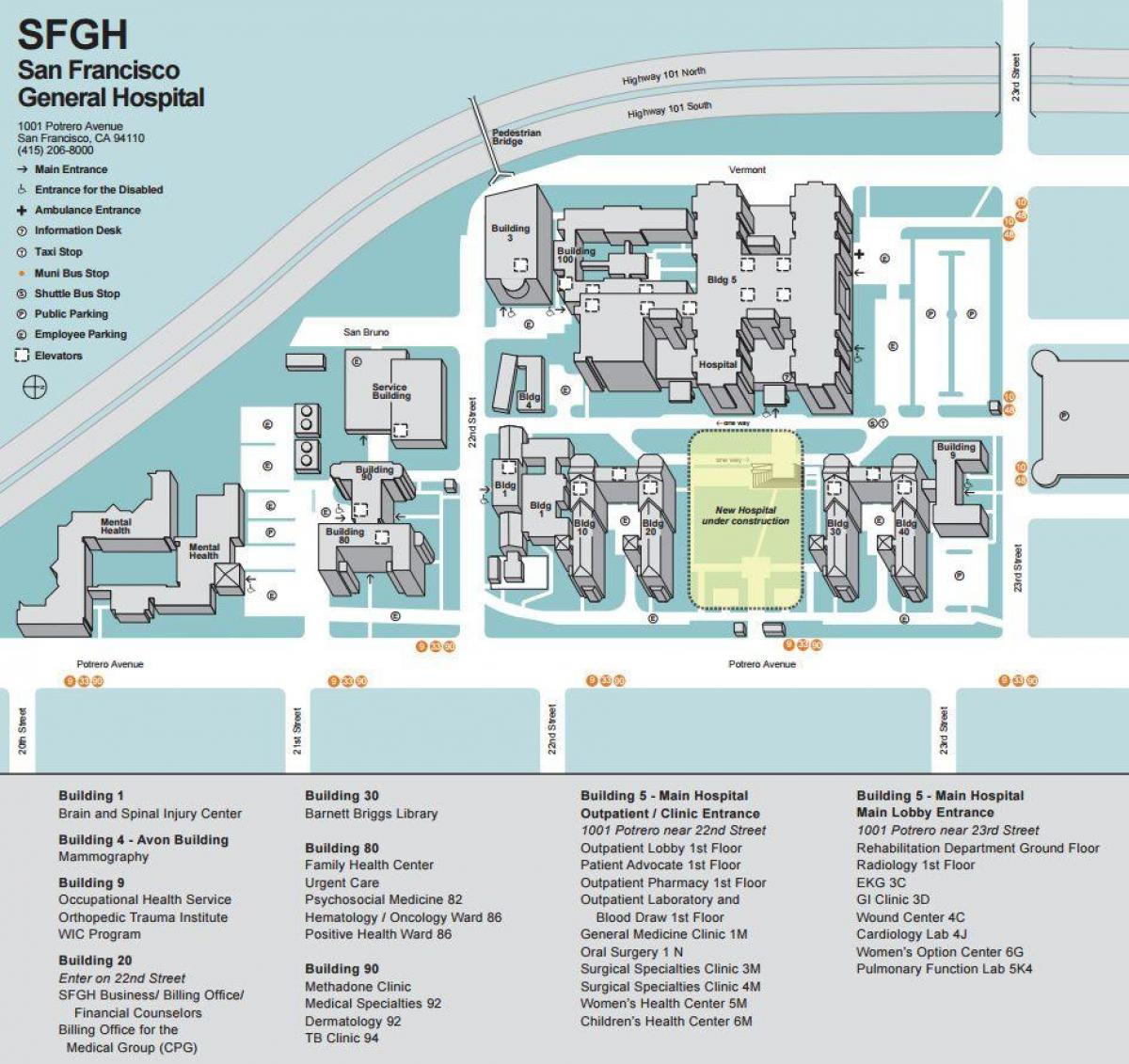 Քարտեզ UCSF բժշկական կենտրոն 