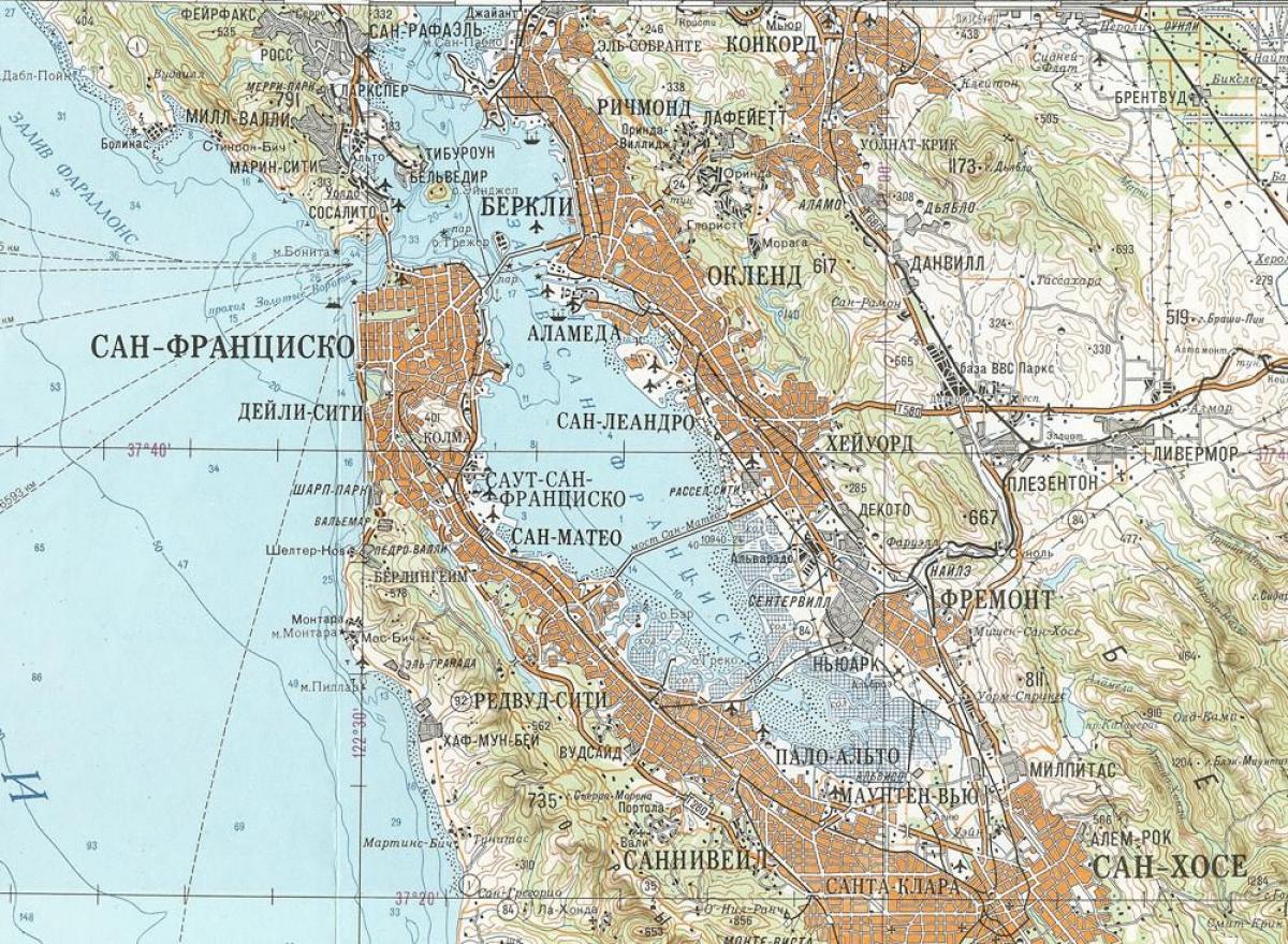 Քարտեզը խորհրդային Սան Ֆրանցիսկո