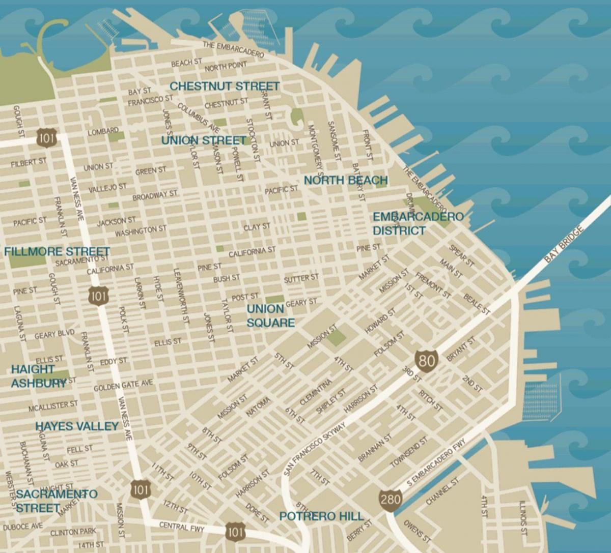 քարտեզ քաղաքի Միության Սան Ֆրանցիսկոյում հրապարակում