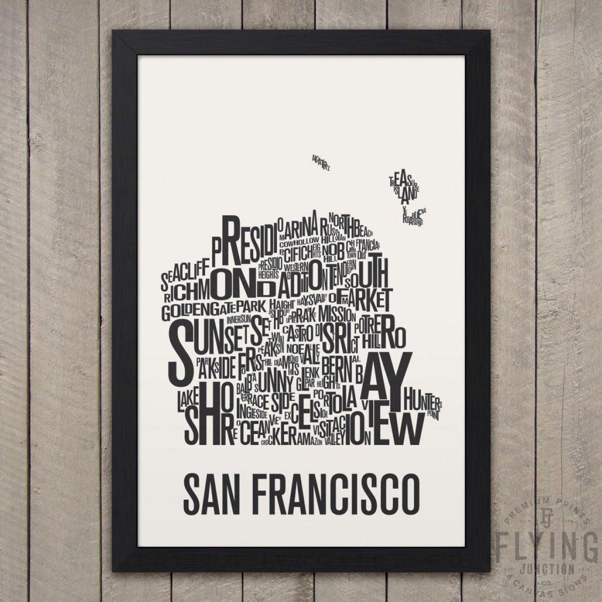 Սան-Ֆրանցիսկոյում типографика քարտեզի վրա