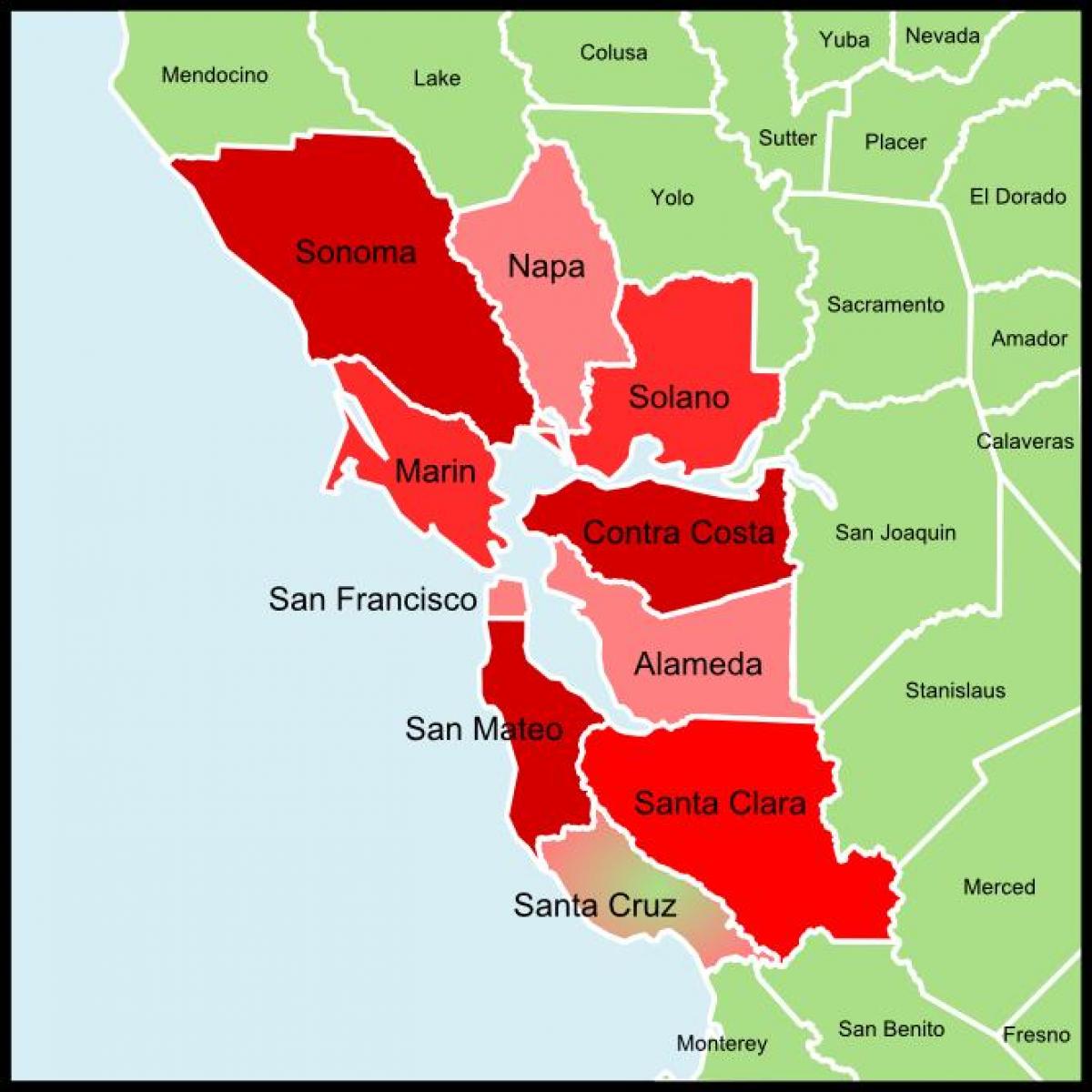 Սան Ֆրանցիսկոյի շրջանի քարտեզ