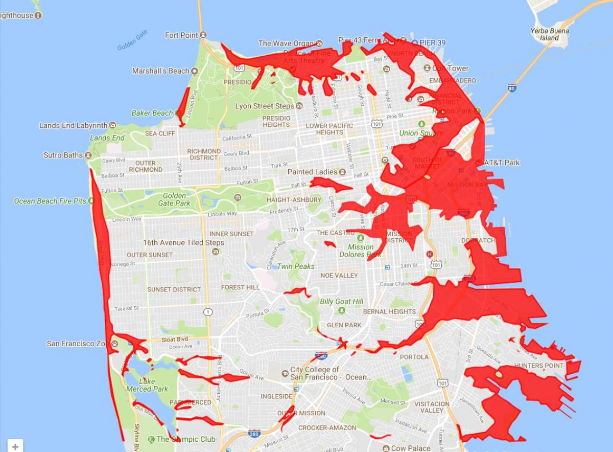 Շրջաններ Սան Ֆրանցիսկոյում խուսափել քարտեզի վրա