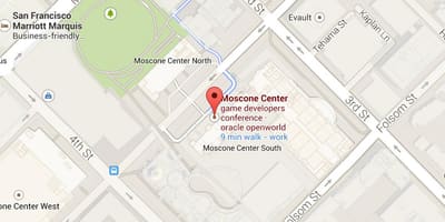 Քարտեզ համաժողովների կենտրոնի Moscone Սան Ֆրանցիսկոյում