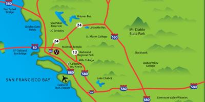 East bay Կալիֆորնիա քարտեզ