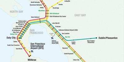 Սան-Ֆրանցիսկոյի օդանավակայան Bart քարտեզի վրա