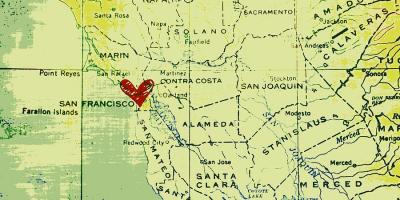 Սրտի Սան Ֆրանցիսկոյում քարտեզի վրա