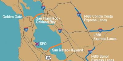 Վճարովի ճանապարհների Սան Ֆրանցիսկոյում քարտեզի վրա