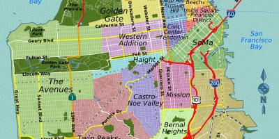 Քարտեզ փողոցների Սան Ֆրանցիսկոյի Կալիֆոռնիա