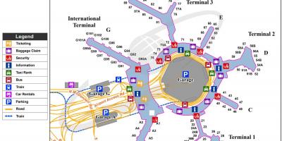 СФО միջազգային օդանավակայանի քարտեզի վրա