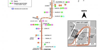 Ավտոբուսը Սան Ֆրանցիսկոյում 28 երթուղու քարտեզի վրա