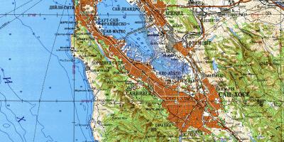Մարզի Սան Ֆրանցիսկոյի մասշտաբի տեղագրական քարտեզի վրա
