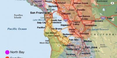 Սան-Ֆրանցիսկոյում քարտեզը եւ մերձակայքում