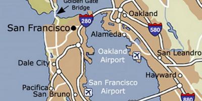 Քարտեզ է Սան-Ֆրանցիսկոյի օդանավակայան եւ շրջակայքը