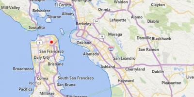 Քարտեզ է Քալիֆորնիայի քաղաքների, հեռու Սան Ֆրանցիսկոյում